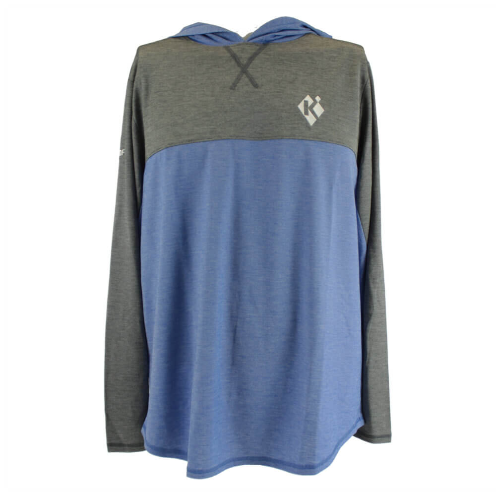 Long Sleeve “Butter” Hoodie, Black/Nautical Blue